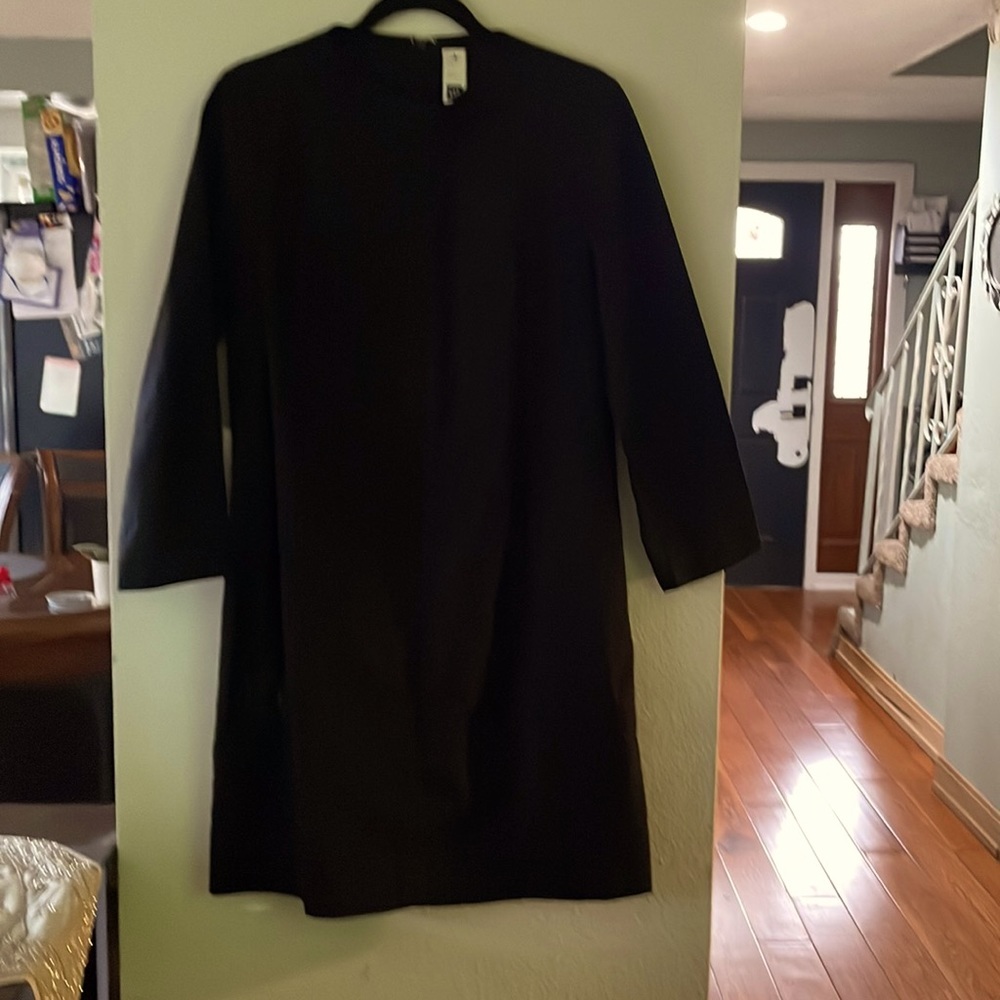 GAP Black Long Sleeve Fitted Dress